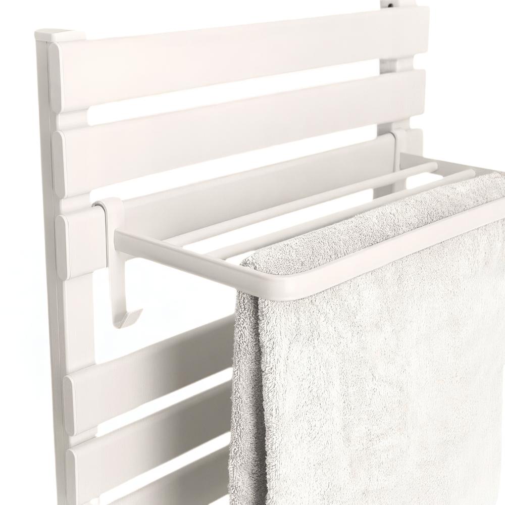YOEVU - KIT RADIADOR TOALLERO 500 | 1500 W MAS REPISA EXTRA CON GANCHOS - COLOR BLANCO