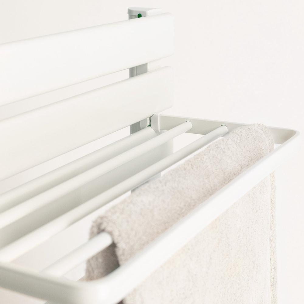 YOEVU - KIT RADIADOR TOALLERO 500 | 1500 W MAS REPISA EXTRA CON GANCHOS - COLOR BLANCO