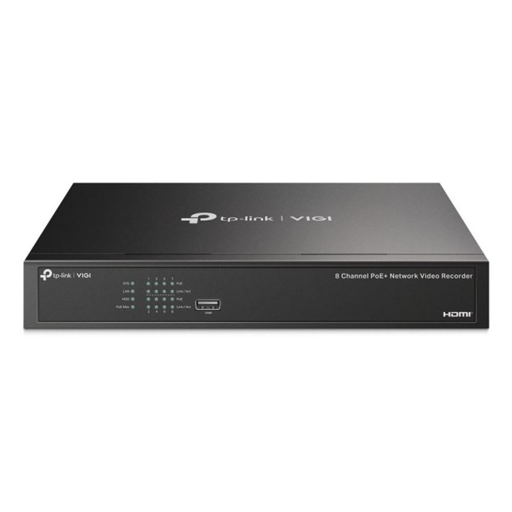 VIDEOGRABADOR SEGURIDAD TP-LINK VIGI NVR1008H-OP 8 Canales 16mp 8xrj45 Poe+ 53w Hdmi 4k H.265+ Sata 2xusb