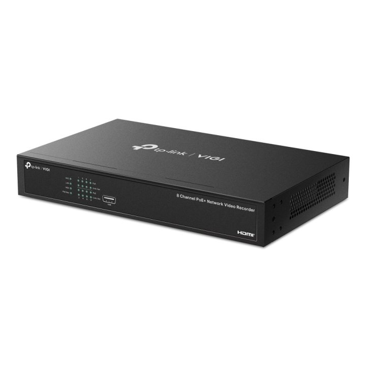 VIDEOGRABADOR SEGURIDAD TP-LINK VIGI NVR1008H-OP 8 Canales 16mp 8xrj45 Poe+ 53w Hdmi 4k H.265+ Sata 2xusb