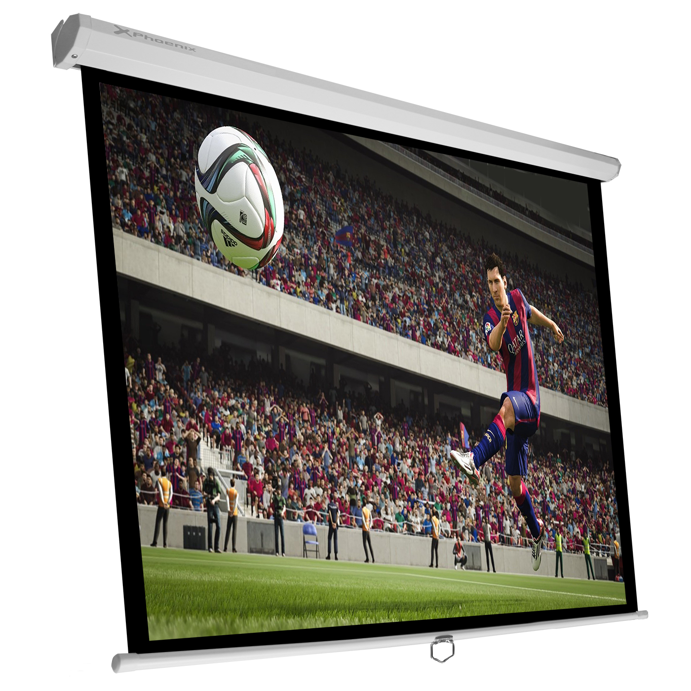 PANTALLA MANUAL VIDEOPROYECTOR PARED Y TECHO PHOENIX 80´´ 1.4M X 1.4M RATIO 1:1 / 16:9 / 4:3 POSICION AJUSTABLE / CARCASA BLANCA / TELA SUPER RESISTENTE
