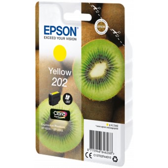 CARTUCHO TINTA EPSON C13T02F44010 SINGLEPACK AMARILLO 202 CLARIA PREMIUM INK XP-6000 / XP-6005 / KIWI