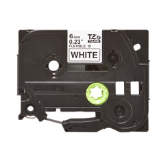 CINTA LAMINADA BROTHER TZeFX211 TEXTO NEGRO SOBRE FONDO BLANCO/ 6MM ANCHO/ 8M LONGITUD