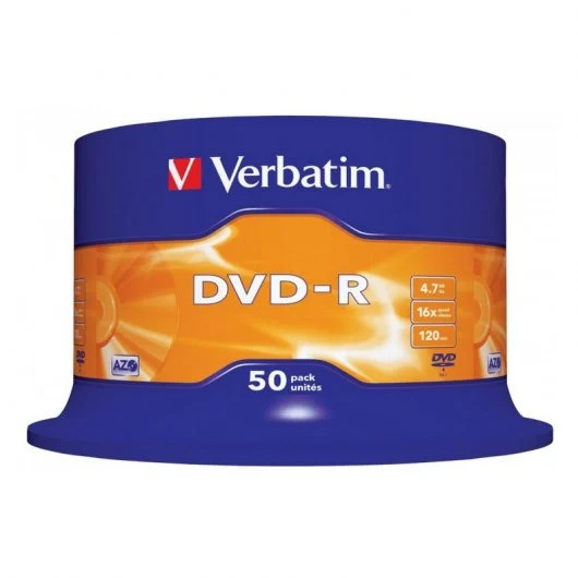 VERBATIM DVD-R 4.7GB 16X TARRINA 50 UNDS IMPRIMIBLE