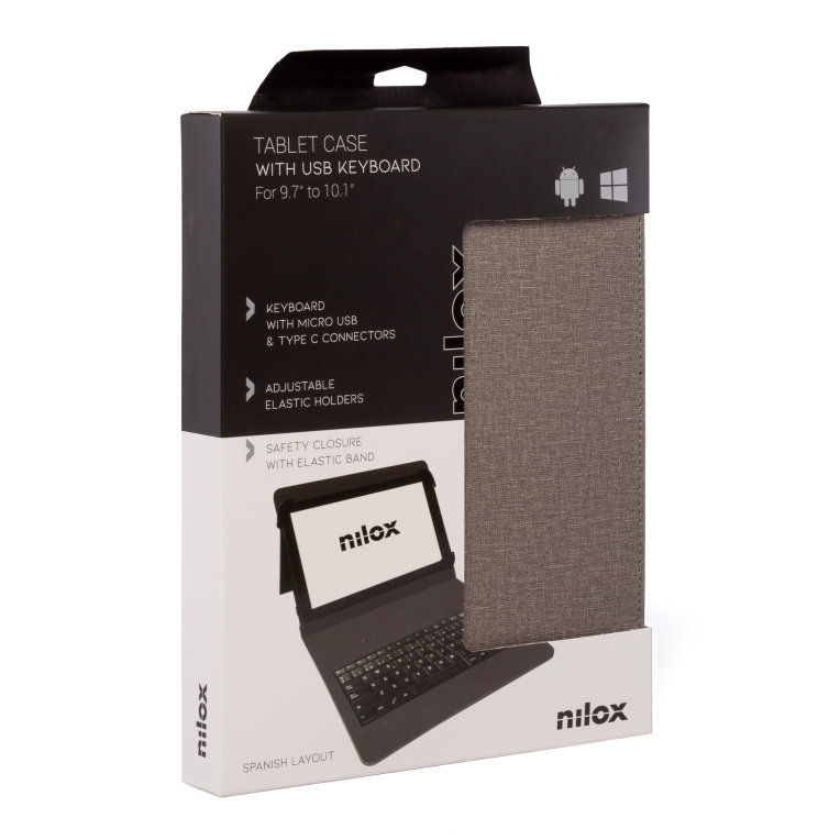 FUNDA CON TECLADO NILOX PARA TABLET 10.5" USB MARRON