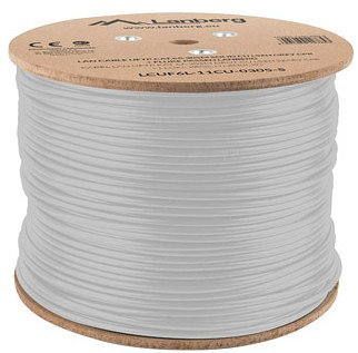 BOBINA CAT.6A LANBERG FTP 305M RJ45 SOLID COBRE LSZH CPR FLUKE TESTE AWG24 GRIS
