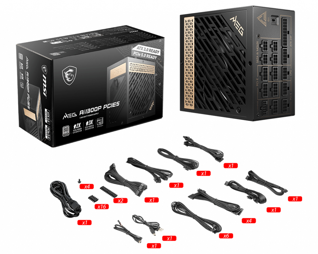 FUENTE ALIMENTACION MSI MEG AI1300P GAMING ATX 1300W
