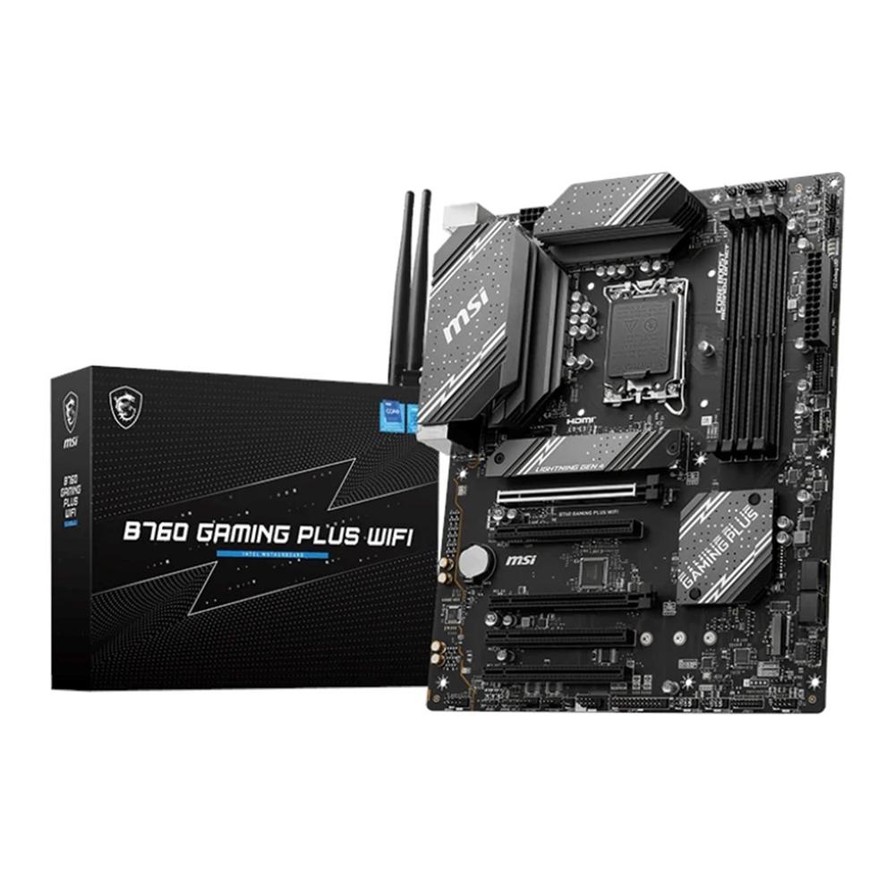PLACA BASE MSI 1700 B760 GAMING PLUS WIFI ATX / 4 X DDR4 / 4 X SATA 6 / 4 X USB 2.0 / 2 X USB 3.2 / 1 X USB TIPO C