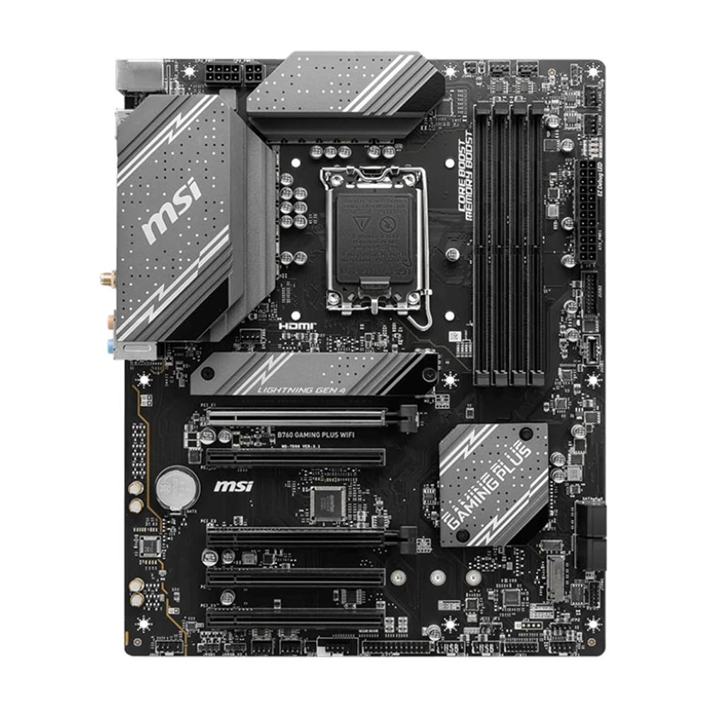 PLACA BASE MSI 1700 B760 GAMING PLUS WIFI ATX / 4 X DDR4 / 4 X SATA 6 / 4 X USB 2.0 / 2 X USB 3.2 / 1 X USB TIPO C