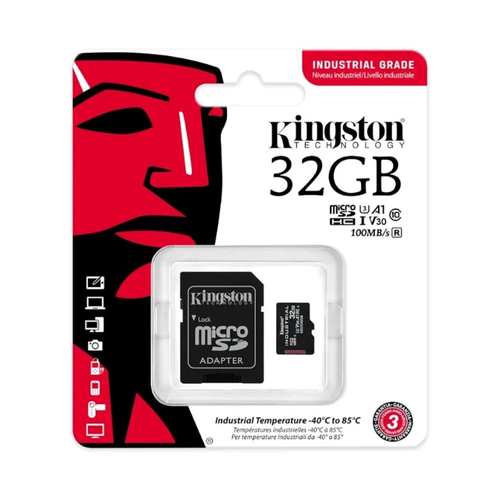 TARJETA MEMORIA MICRO SECURE DIGITAL SD HC 32GB KINGSTON INDUSTRIAL CLASE 10 UHS-I U3 + ADAPTADOR SD