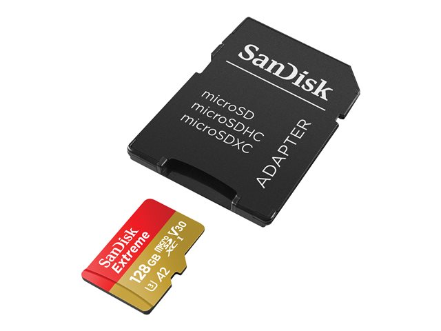 TARJETA MEMORIA MICRO SECURE DIGITAL 128GB SANDISK EXTREME CLASE 10 UHS-I U3 + ADAPTADOR