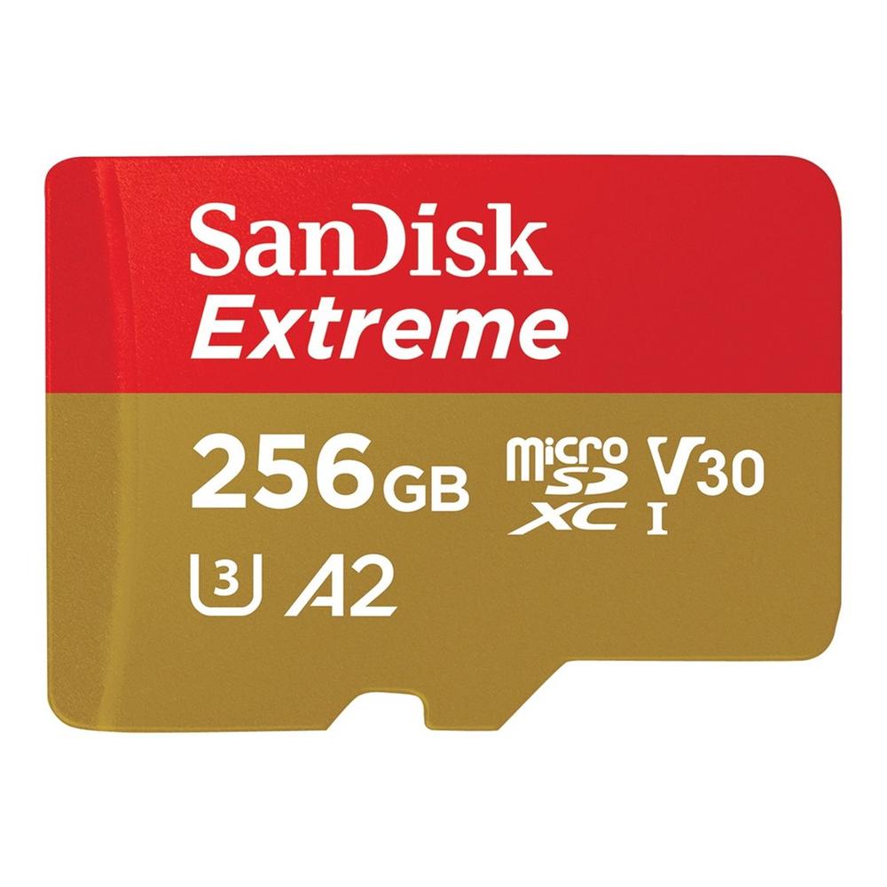 TARJETA MEMORIA MICRO SECURE DIGITAL 256GB SANDISK EXTREME CLASE 10 UHS-I U3 + ADAPTADOR