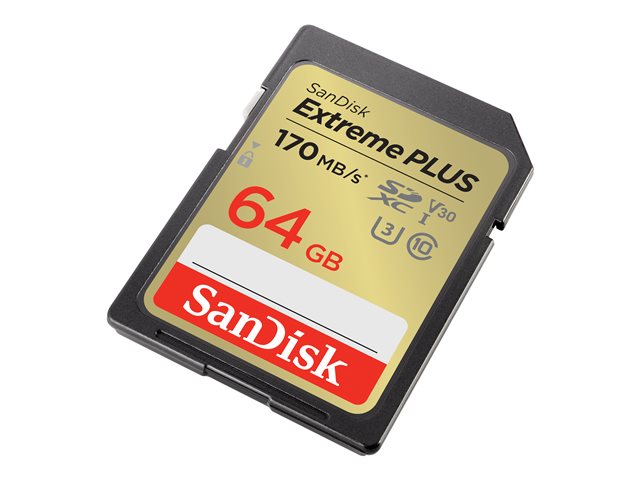 TARJETA MEMORIA SECURE DIGITAL SDXC 64GB SANDISK EXTREME PLUS CLASE 10 UHS-I U3