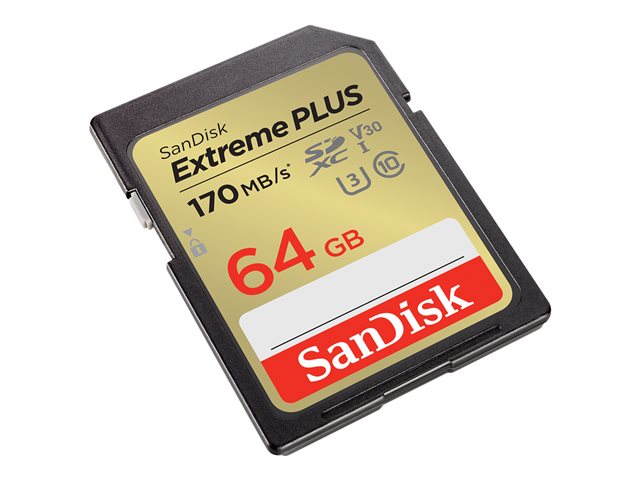 TARJETA MEMORIA SECURE DIGITAL SDXC 64GB SANDISK EXTREME PLUS CLASE 10 UHS-I U3