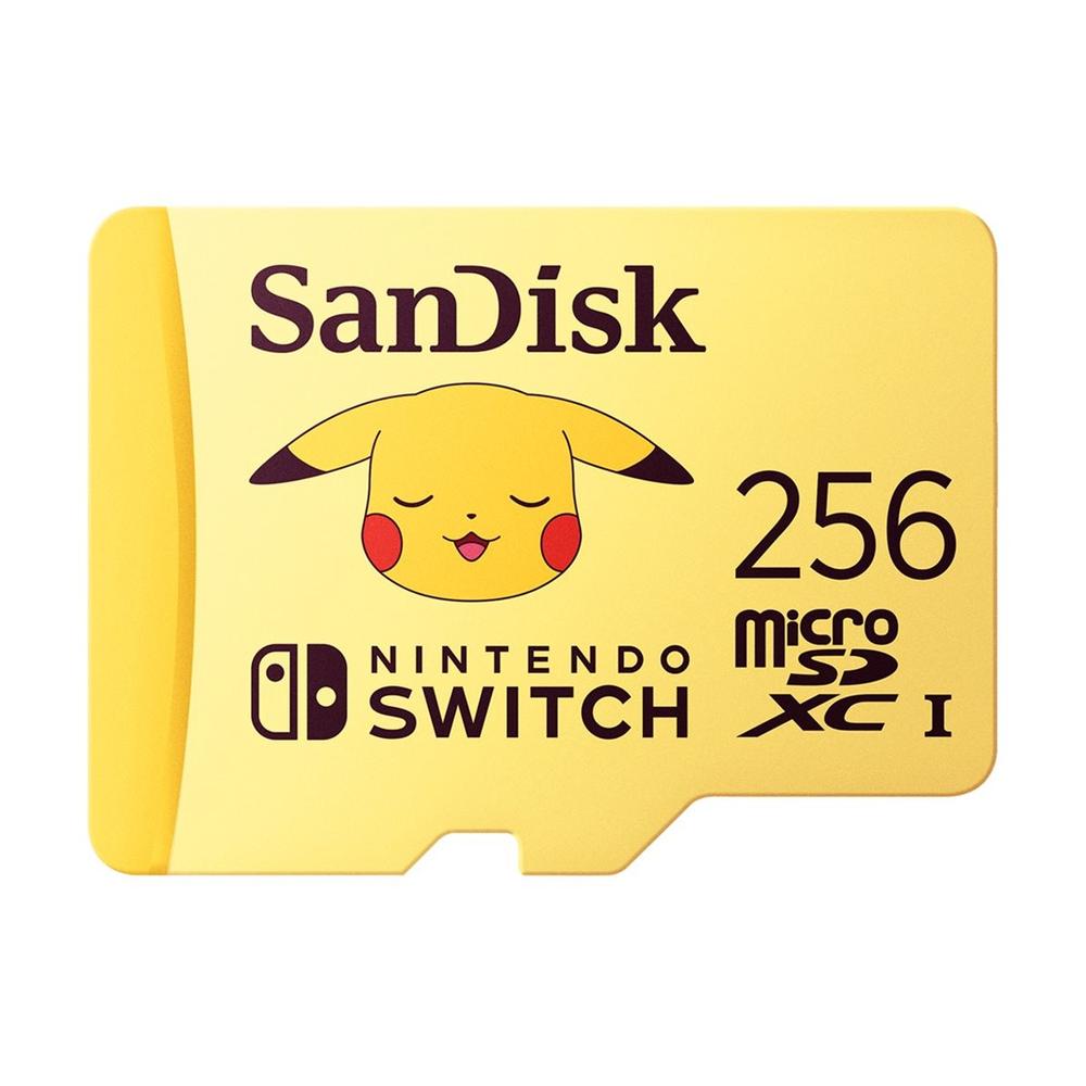 TARJETA MEMORIA MICRO SECURE DIGITAL 256GB SANDISK NINTENDO SWITCH POKEMON PIKACHU EDITION CLASE V30 UHS-I U3