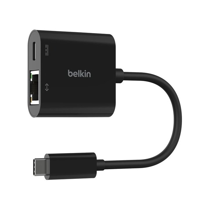 ADAPTADOR USB TIPO C A USB TIPO C / RJ45 BELKIN MACHO-HEMBRA / NEGRO