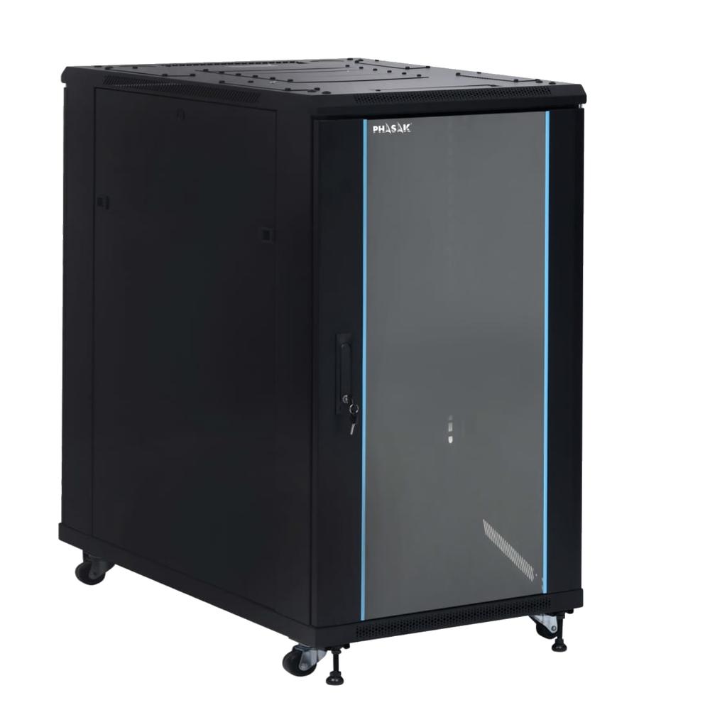 ARMARIO RACK DE SUELO 19" PHASAK PRO 22U NEGRO 600x1000 MONTADO PHO 6122