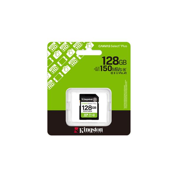 TARJETA MEMORIA SDXC 128GB KINGSTON CANVAS SELECT PLUS UHS-I CLASE 10