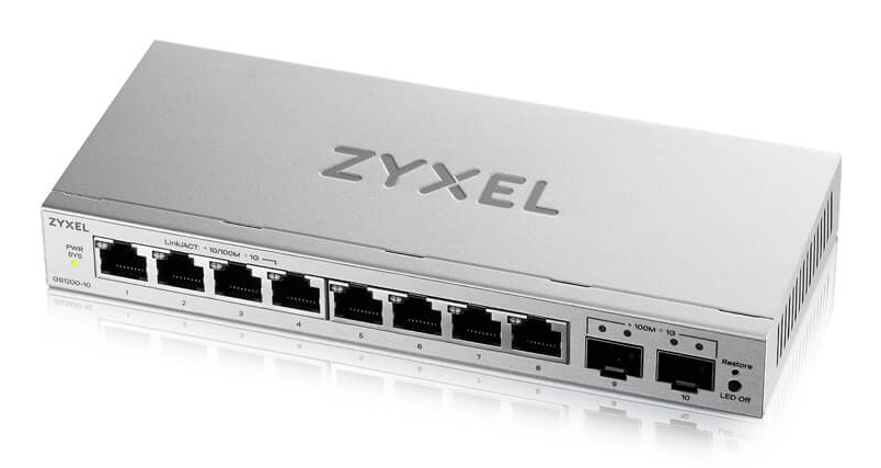 SWITCH 10 PUERTOS ZYXEL GS1200-10V3 8xGbE 2xSFP