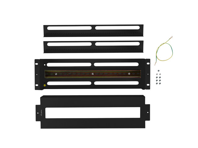PANEL LANBERG DE DISTRIBUCION DE TENSION 19'' 3U CON RAIL DIN TS-35 NEGRO