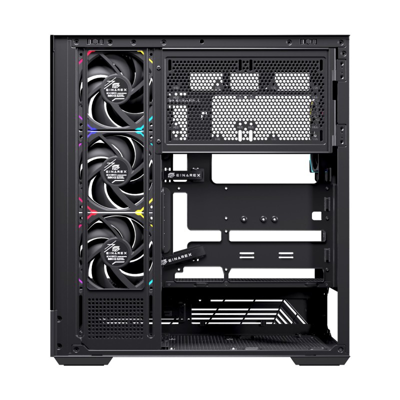 CAJA ORDENADOR GAMING EINAREX S800 ATX RGB CRISTAL TEMPLADO NEGRA