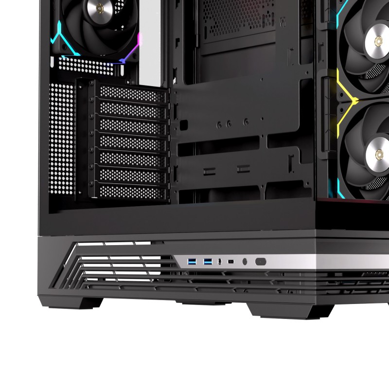CAJA ORDENADOR GAMING EINAREX S800 ATX RGB CRISTAL TEMPLADO NEGRA