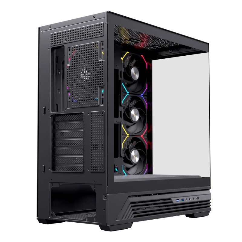 CAJA ORDENADOR GAMING EINAREX S800 ATX RGB CRISTAL TEMPLADO NEGRA