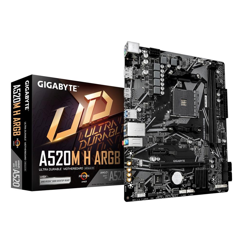 PLACA BASE GIGABYTE A520M H ARGB AM4 ATX/ 2X DDR4/ 4X SATA3