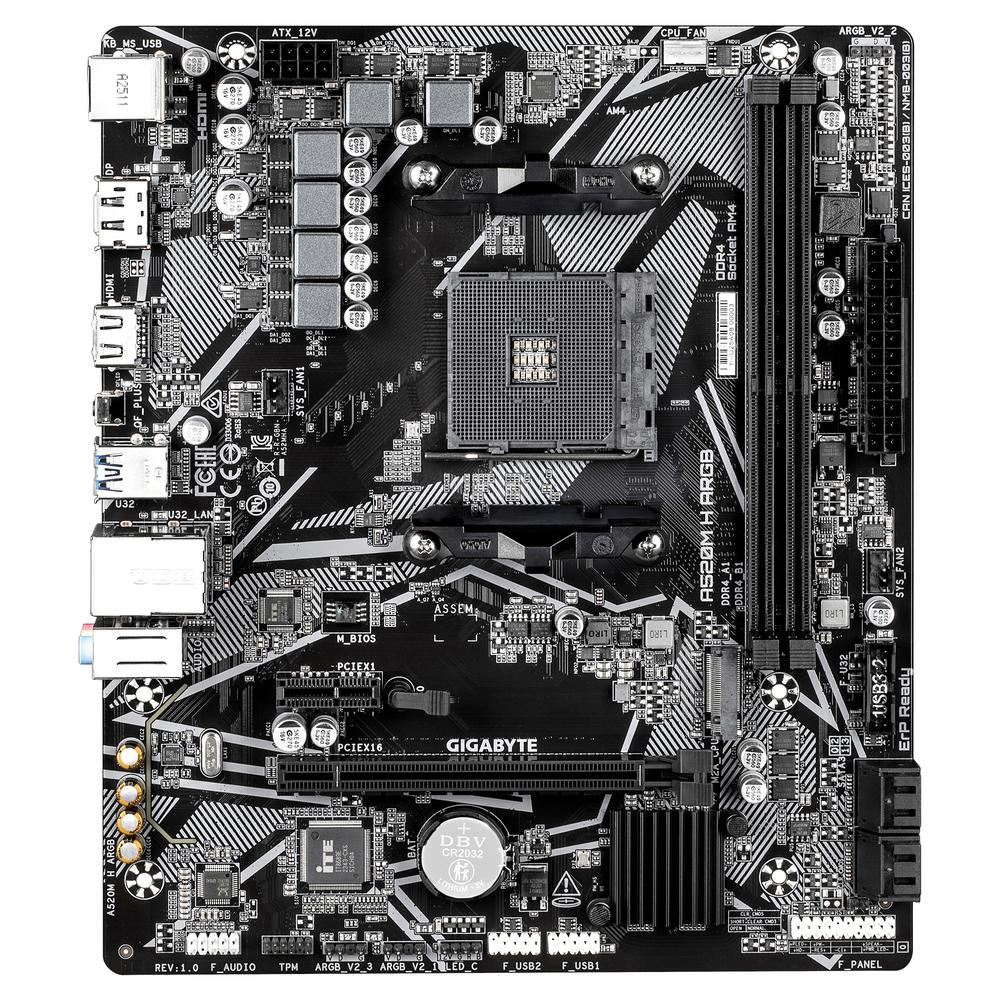 PLACA BASE GIGABYTE A520M H ARGB AM4 ATX/ 2X DDR4/ 4X SATA3