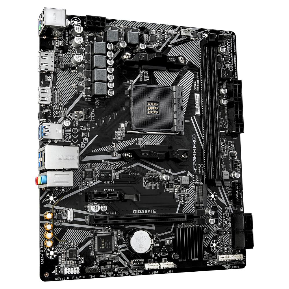 PLACA BASE GIGABYTE A520M H ARGB AM4 ATX/ 2X DDR4/ 4X SATA3