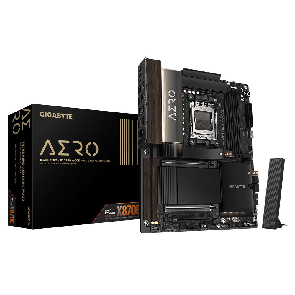 PLACA BASE GIGABYTE GIGABYTE X870E AERO X3D DARK WOOD AM5 ATX/ 4X DDR5/ 4X SATA3