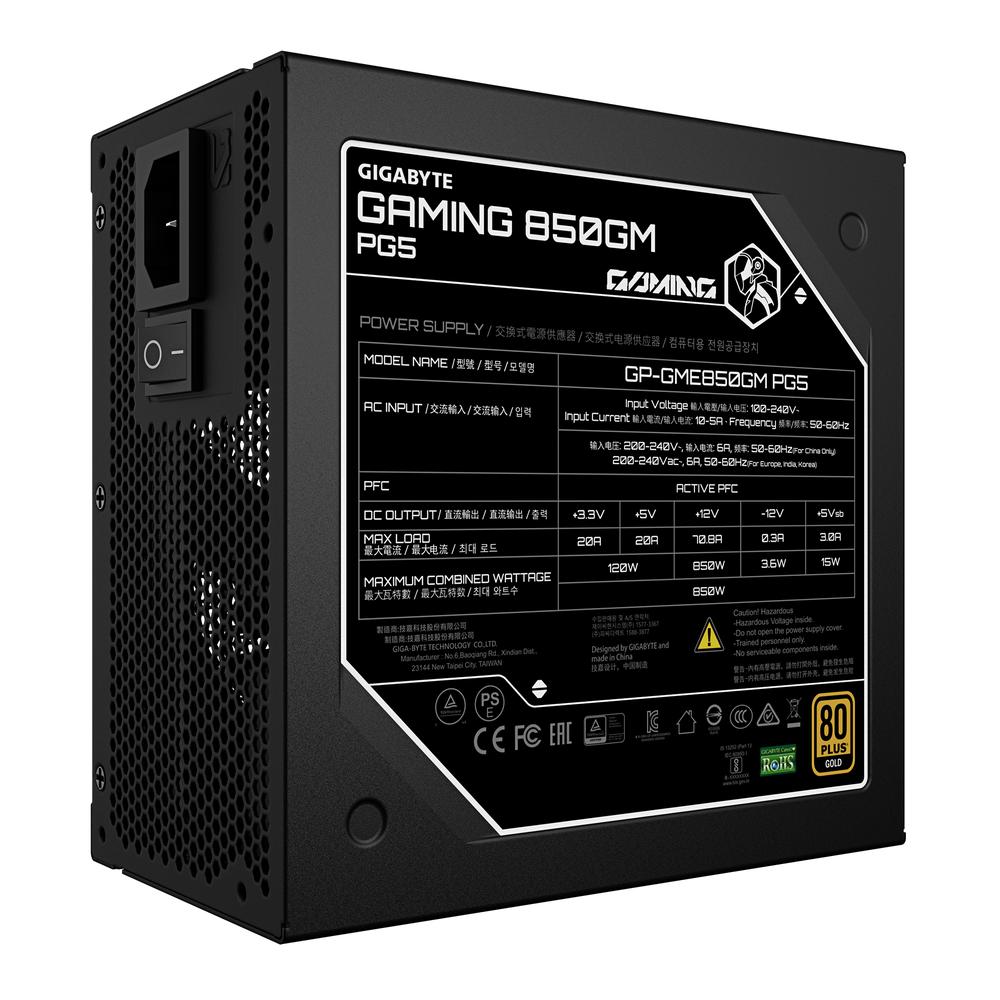 FUENTE ALIMENTACION GIGABYTE GP-GME850GM PG5 GAMING ATX 850W