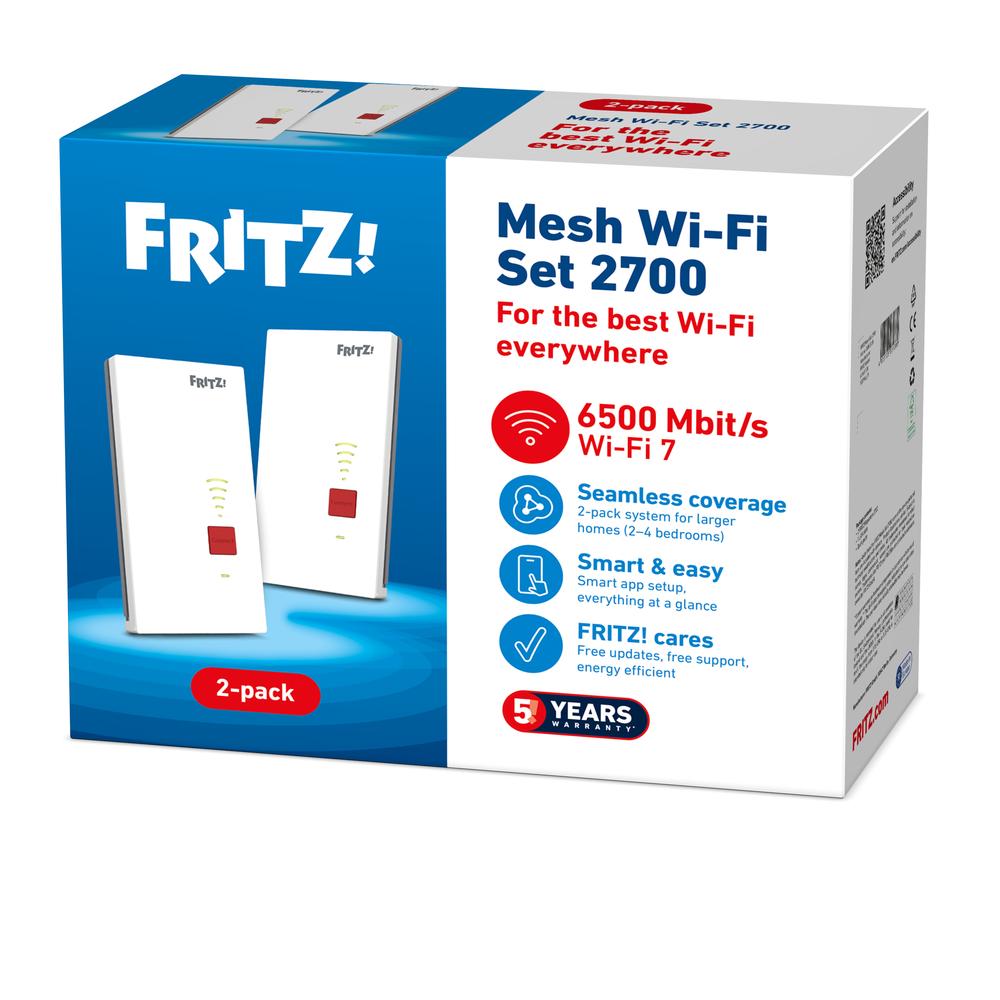 REPETIDOR WIFI 7 FRITZ! 2700 5G MESH 2 UNIDADES