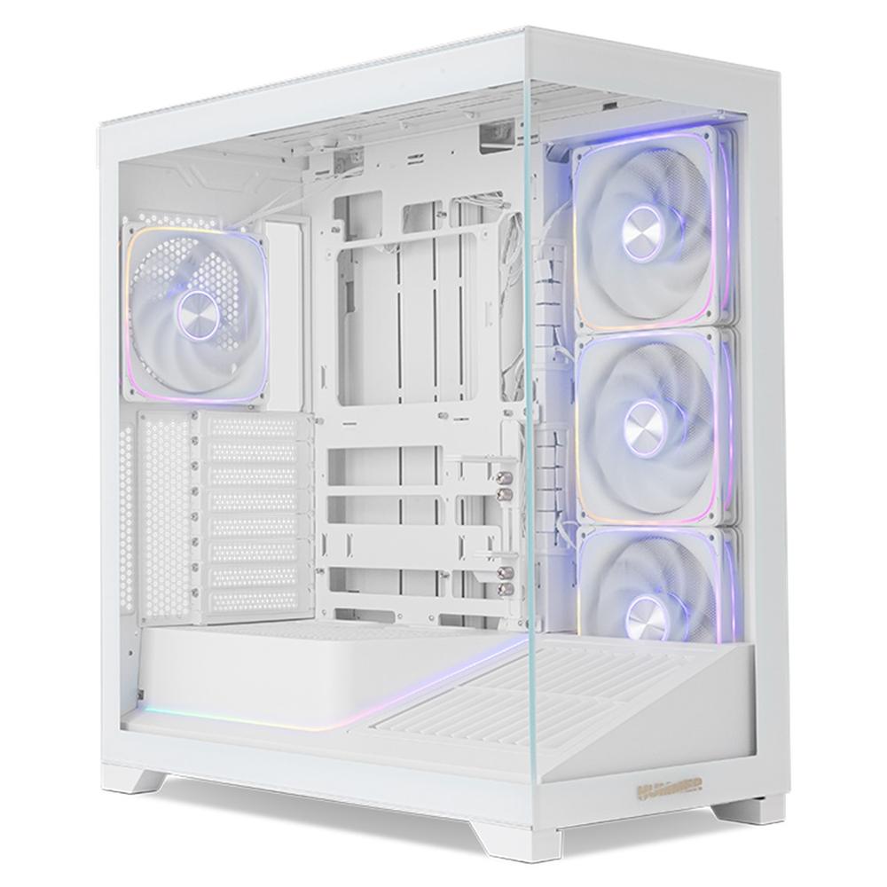 CAJA ORDENADOR GAMING NOX HUMMER BLADE ARGB AIRFLOW ATX CRISTAL TEMPLADO BLANCA
