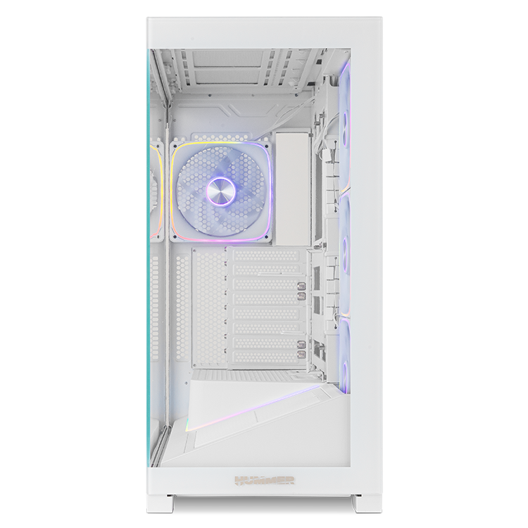 CAJA ORDENADOR GAMING NOX HUMMER BLADE ARGB AIRFLOW ATX CRISTAL TEMPLADO BLANCA