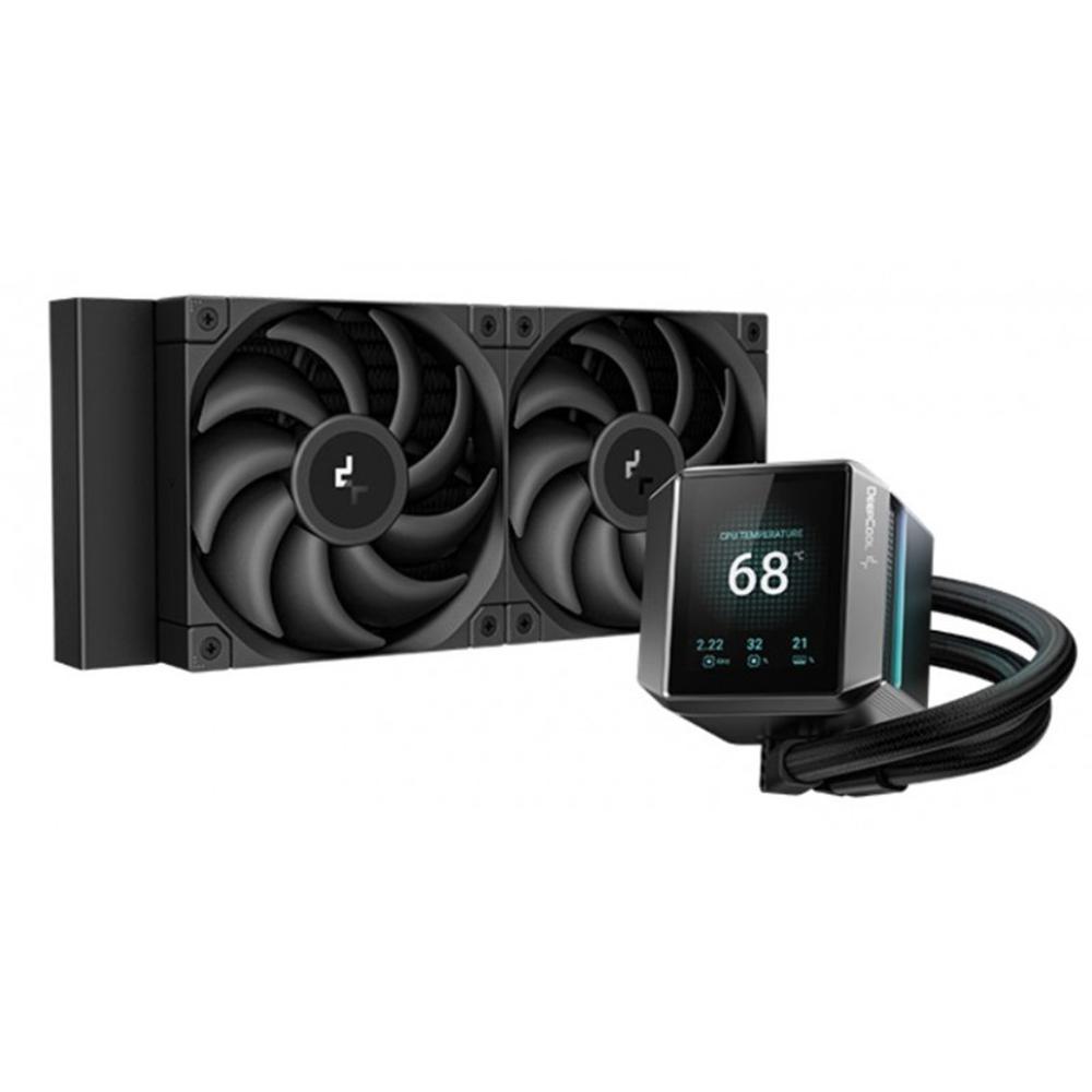 KIT REFRIGERACION LIQUIDA DEEPCOOL MYSTIQUE 240 DISPLAY 2.8" 2X 120MM NEGRO