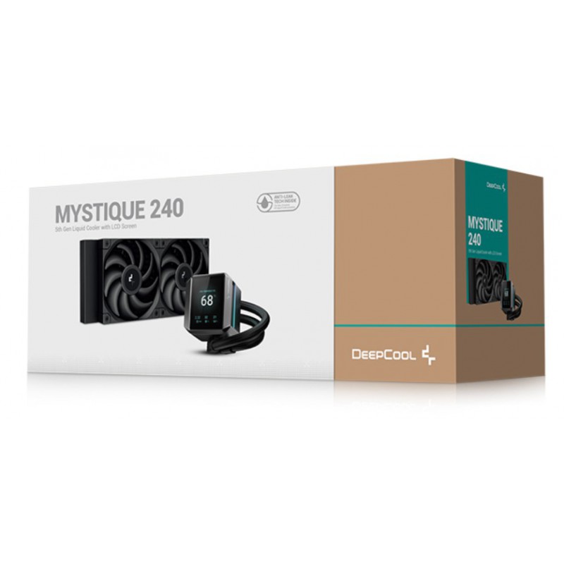 KIT REFRIGERACION LIQUIDA DEEPCOOL MYSTIQUE 240 DISPLAY 2.8" 2X 120MM NEGRO