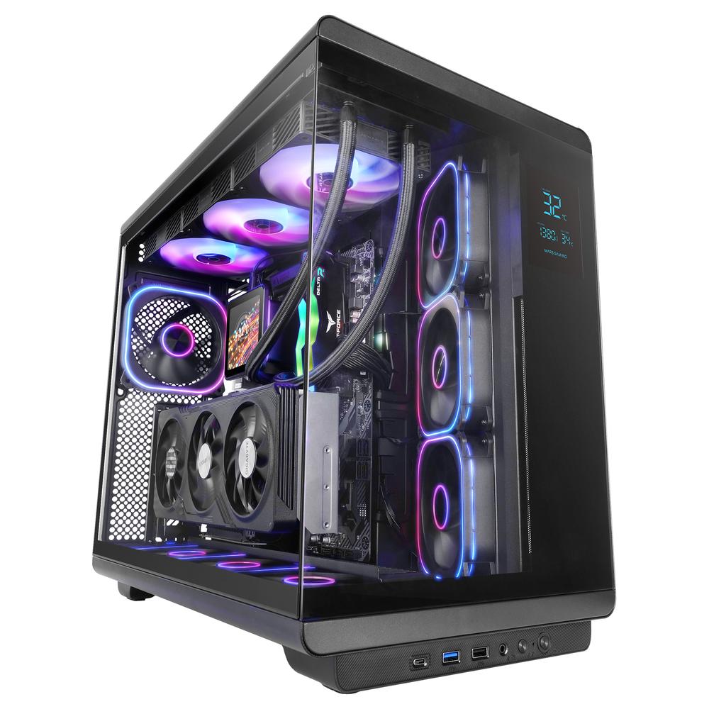 CAJA ORDENADOR MARS GAMING MC-REVPRO ATX ARGB LCD 4.3" CRISTAL TEMPLADO NEGRA
