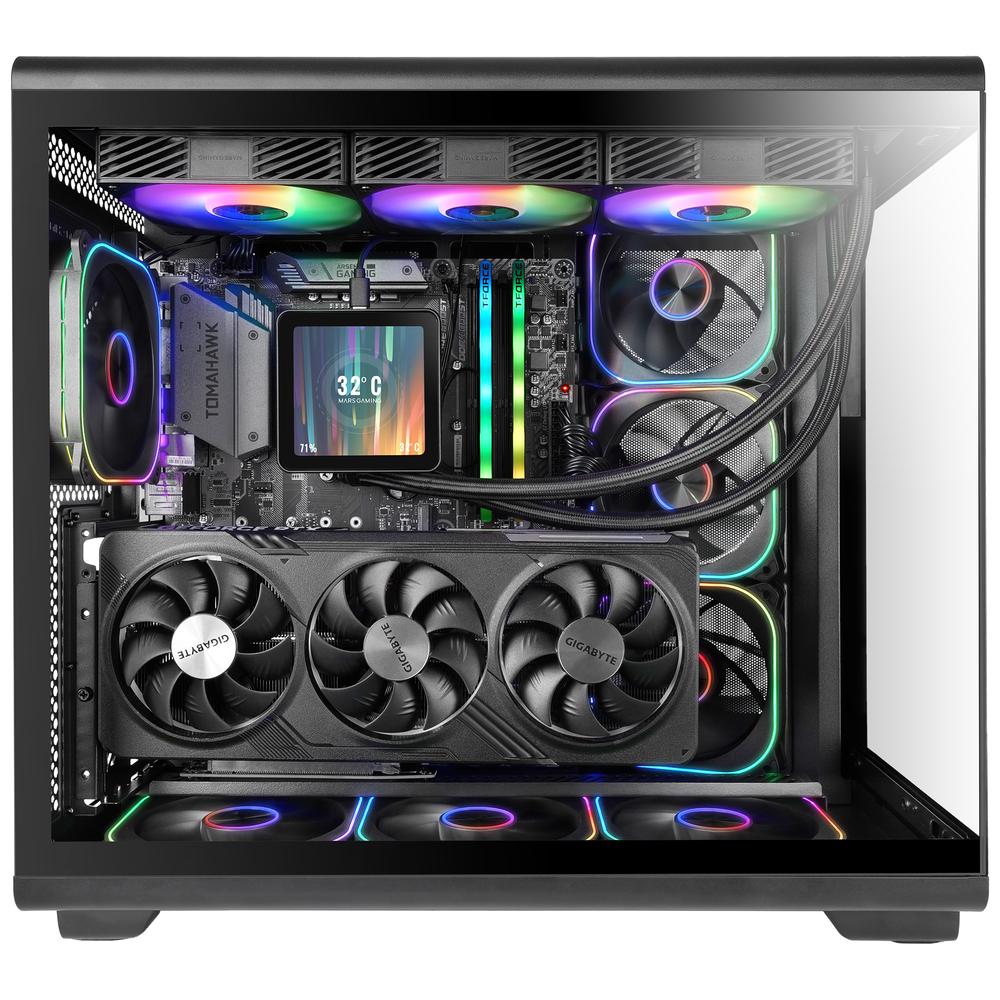 CAJA ORDENADOR MARS GAMING MC-REVPRO ATX ARGB LCD 4.3" CRISTAL TEMPLADO NEGRA