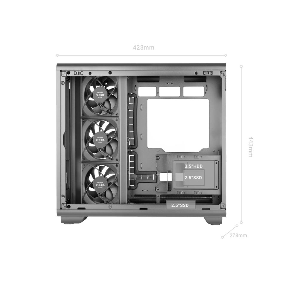 CAJA ORDENADOR MARS GAMING MC-REVPRO ATX ARGB LCD 4.3" CRISTAL TEMPLADO NEGRA