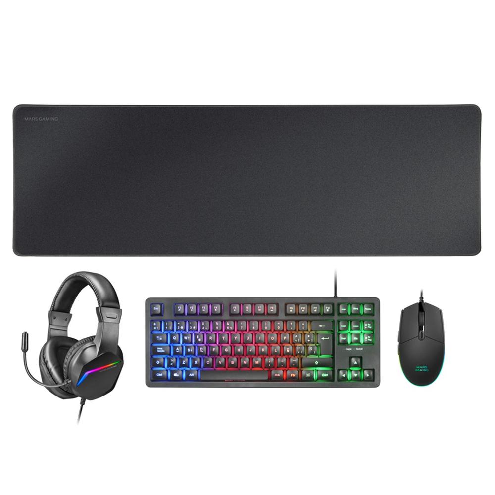 KIT MARS GAMING MCPRGB3FR 4 EN 1 NEGRO FRANCES