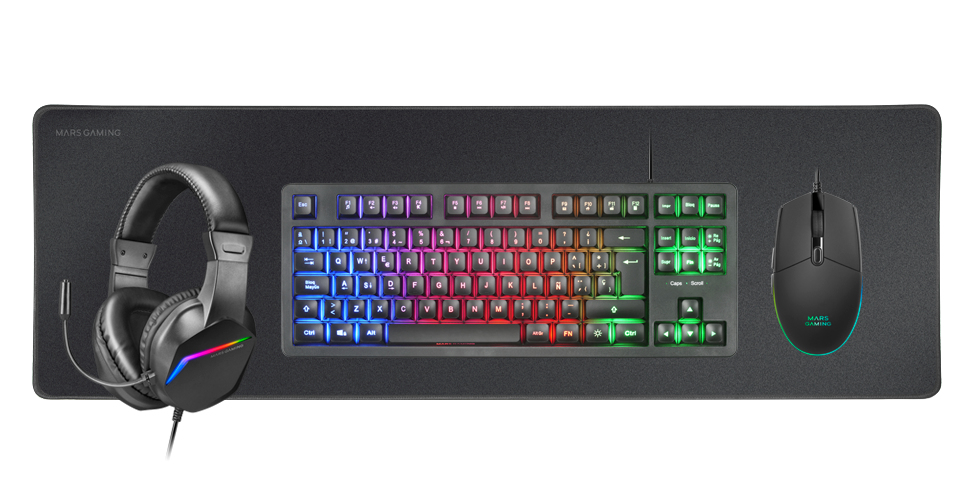 KIT MARS GAMING MCPRGB3FR 4 EN 1 NEGRO FRANCES