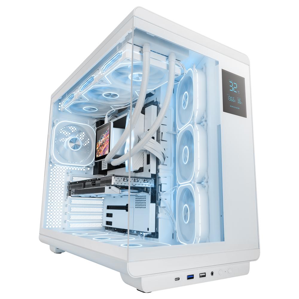CAJA ORDENADOR MARS GAMING MC-REVPRO ATX ARGB LCD 4.3" CRISTAL TEMPLADO BLANCA