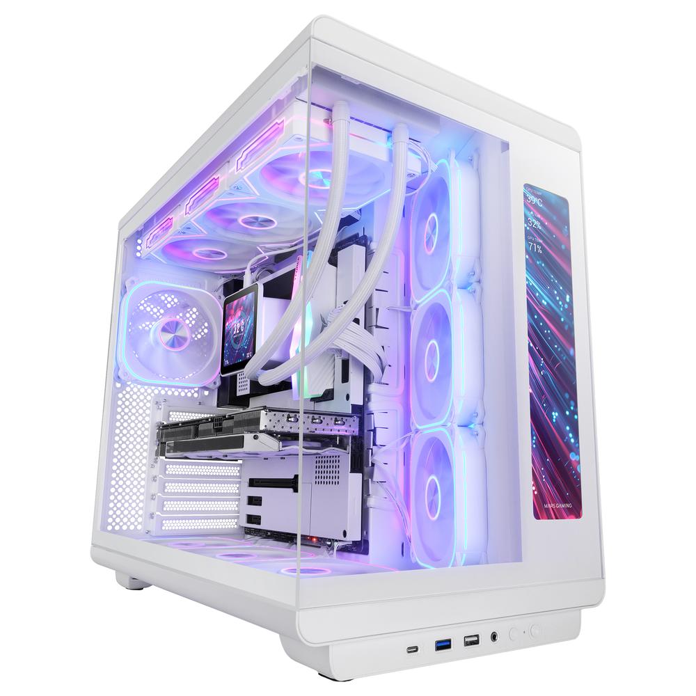 CAJA ORDENADOR MARS GAMING MC-REVMAXW ATX ARGB LCD 11.8" CRISTAL TEMPLADO BLANCA