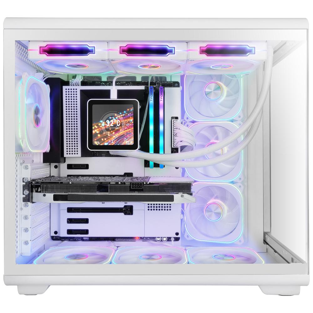 CAJA ORDENADOR MARS GAMING MC-REVMAXW ATX ARGB LCD 11.8" CRISTAL TEMPLADO BLANCA