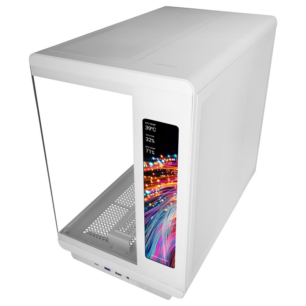 CAJA ORDENADOR MARS GAMING MC-REVMAXW ATX ARGB LCD 11.8" CRISTAL TEMPLADO BLANCA