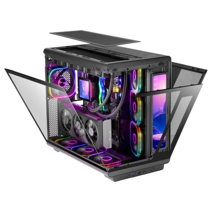 CAJA ORDENADOR MARS GAMING MC-REVMAX ATX ARGB LCD 11.8" CRISTAL TEMPLADO NEGRA