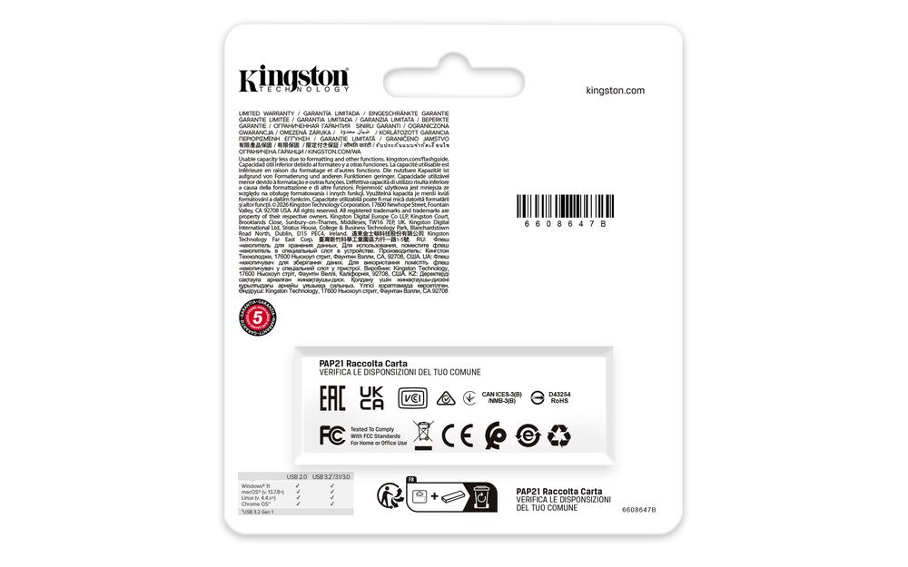 MEMORIA USB 3.2 KINGSTON 512GB DATATRAVELER EXODIA