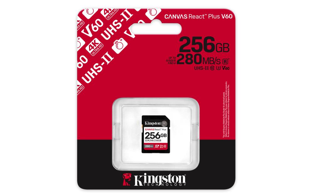 TARJETA MEMORIA SDXC 256GB KINGSTON CANVAS REACT PLUS UHS-II CLASE 10