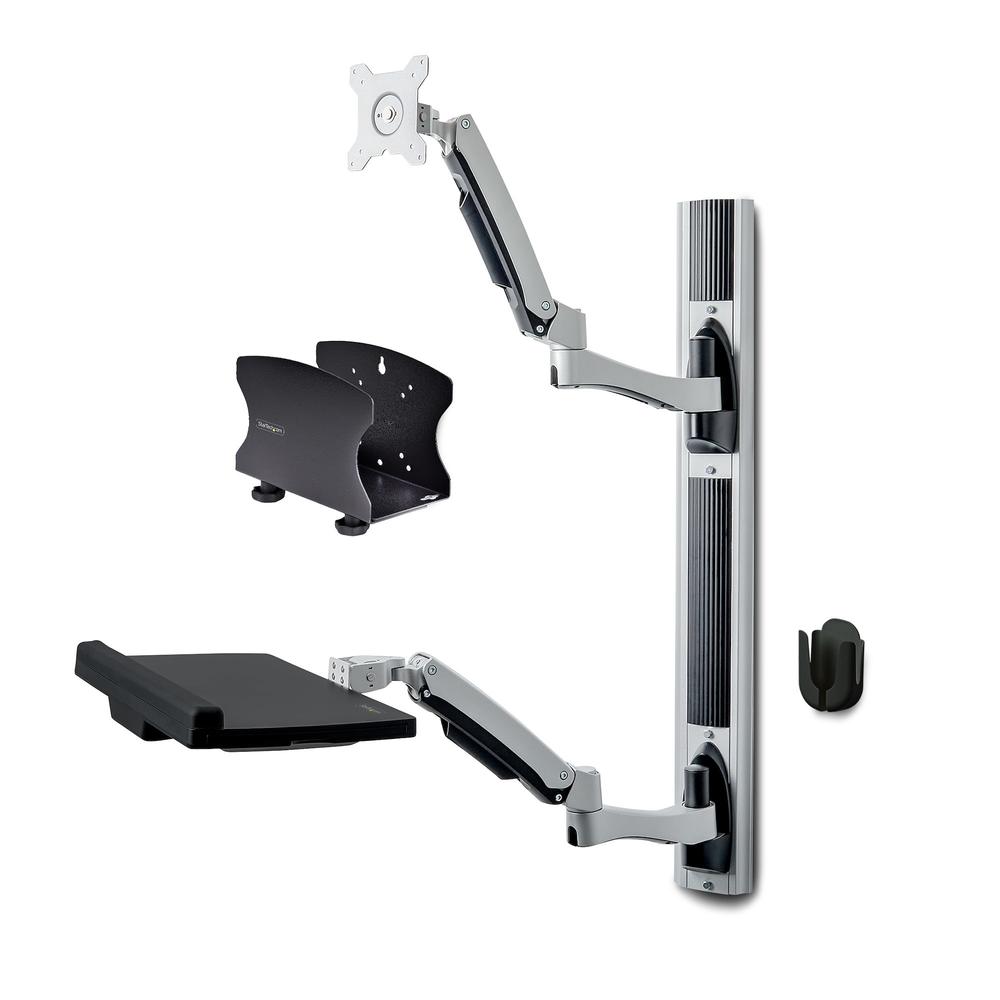 SOPORTE PARED STARTECH VESA HASTA 27" 100X100MM MAX 10KG + SOPORTES CPU Y TECLADO Y RATON